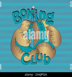 Boxing club poster. illustrazione vettoriale. Illustrazione Vettoriale