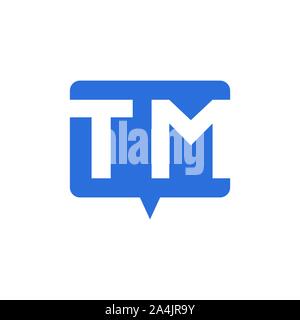 Lettera iniziale TM riga logo unico e moderno. Lettera iniziale riga logo unico e moderno Illustrazione Vettoriale
