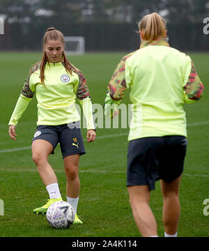 Manchester City's Jess Park durante la sessione di formazione presso il City Football Academy, Manchester. Foto Stock