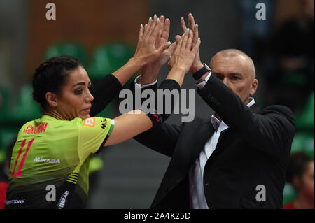 Stefania Sansonna , Igor Gorgonzola Novara, Massimo Barbolini , Igor Gorgonzola Novara, durante la Bosca S.Bernardo Cuneo vs Igor Gorgonzola Novara, Cune Foto Stock