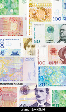 Valuta - Finanze- corone norvegesi - krones - investire Foto Stock