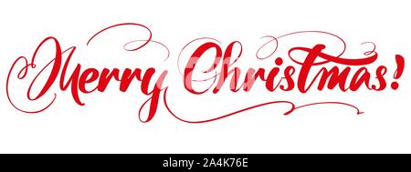 Buon Natale Calligraphy lettering testo simbolo del cristianesimo disegnati a mano illustrazione vettoriale sketch. Illustrazione Vettoriale