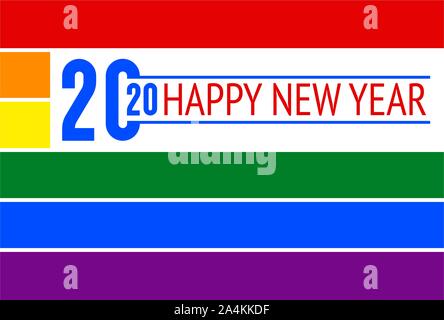 Saluto Anno Nuovo design della scheda. 2020 Anno di ratto, illustrazione vettoriale 10eps Illustrazione Vettoriale