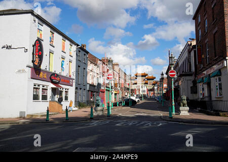 Nelson Street e Chinatown di Liverpool Liverpool England Regno Unito Foto Stock