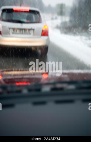 Guida delle automobili in Hadeland Foto Stock