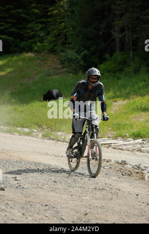 Mountain Bike Whistler Bike Park, BC, Canada Foto Stock