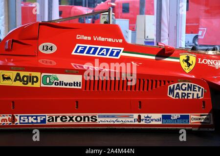 Il MUGELLO, IT, Ottobre, 2017: la Ferrari F1 126 CK 1981 di Gilles Villeneuve e Didier Pironi al Paddock Show di Ferrari anniversario 1947-2017 al Mugello Foto Stock