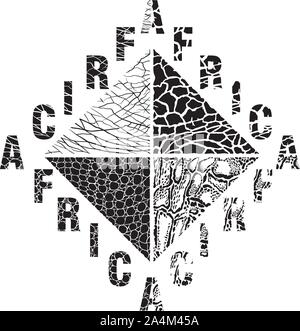 Lo sfondo da africana di animali selvatici Illustrazione Vettoriale