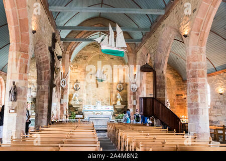 Camaret-sur-Mer, Francia. La Chapelle Notre-dame de Rocamadour (Nostra Signora di Rocamadour Cappella), una chiesa cattolica del Sillon Foto Stock