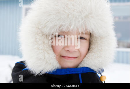 Laplander boy. Lapp / Lapps / Laplander / Lapponi / Lapplander Lapplanders / / / Sami Lapponia / Lappland. Foto Stock