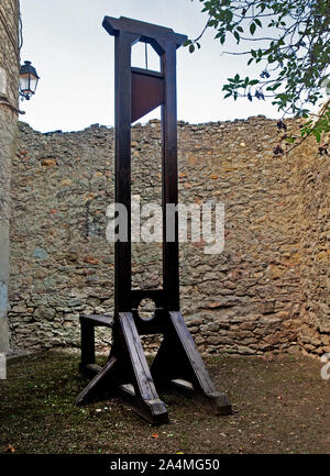 Un display nel Museo di inquisizione in Carcassonne Foto Stock