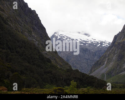 Incontaminato habitat di montagna nel Parco Nazionale di Fiordland, Isola del Sud della Nuova Zelanda Foto Stock