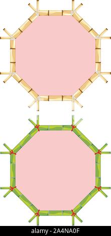 La natura a tema modello di telaio con bambù stocchi. Illustrazione Vettoriale