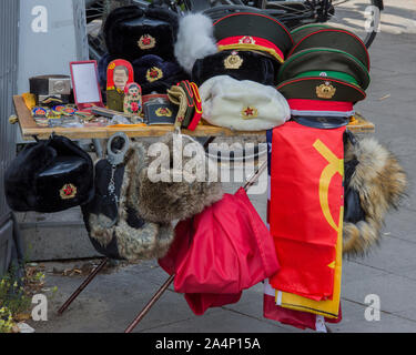 Étalage de Souvenir de la RDA, Berlino est et Berlin ouest, mur de Berlin East galery, Foto Stock