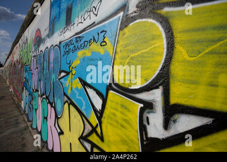 Berlino est et Berlin ouest, mur de Berlin East galery, Foto Stock