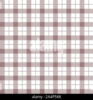 Il beige a scacchi modello senza giunture. Beige e bianco plaid texture. Elegante Gingham marrone sfondo senza giunture. Sottile sfondo a scacchi per i tessili. Illustrazione Vettoriale