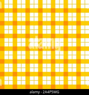 Arancione e bianco a quadri texture. Orange a scacchi modello senza cuciture per un picnic. Orange Gingham seamless sfondo.sfondo a scacchi per i tessili.vettore Illustrazione Vettoriale