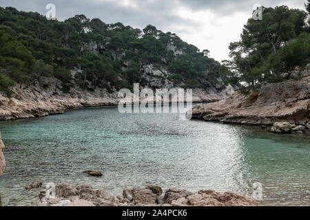 Calanque de Port pin in inverno Foto Stock