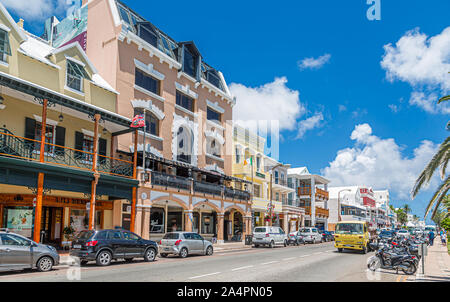 Hamilton Bermuda Front Street Foto Stock