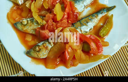 Le sardine messicano - Sardinas a la veracruzana close up Foto Stock