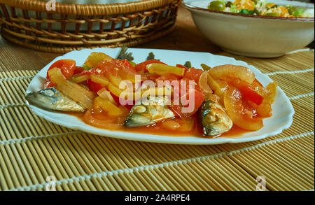 Le sardine messicano - Sardinas a la veracruzana close up Foto Stock