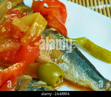 Le sardine messicano - Sardinas a la veracruzana close up Foto Stock