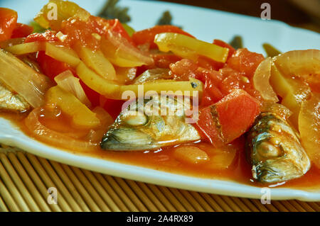 Le sardine messicano - Sardinas a la veracruzana close up Foto Stock