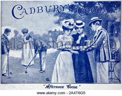 Era Vittoriana, Cadbury's cacao, vintage pubblicità dal 1900 Foto Stock