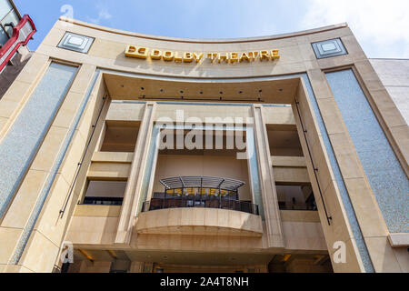 Los Angeles, California, USA. Il 31 maggio 2019. Parte anteriore verso l'alto vista del Dolby Movie Theater, noto anche come il film Kodak Theatre, che si trova a LA Foto Stock