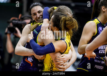 Esultanza Conegliano durante Imoco Conegliano vs Commercecon ŁKS ŁÓDŹ, , Italia, 26 Feb 2019, Pallavolo Pallavolo Champions League donne Foto Stock