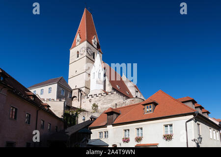 Chiesa parrocchiale dell'Assunzione della Vergine Maria, Weissenkirchen in der Wachau, Austria Foto Stock