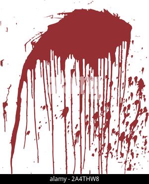 Una macchia di sangue. Macchie di spruzzi di sangue. Illustrazione Vettoriale su sfondo isolato. Illustrazione Vettoriale