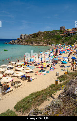 Santa Teresa di Gallura spiaggia sulla punta settentrionale della Sardegna, sulle Bocche di Bonifacio, in provincia di Sassari, Sardegna, Italia. Foto Stock