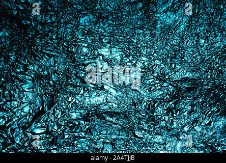 Spazio blu grunge accartocciata astratta alluminio, titanio brillante background lamina Foto Stock