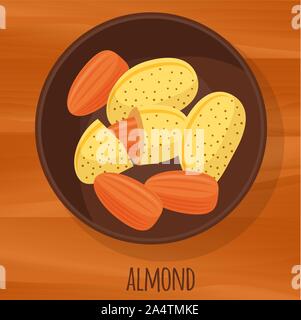 Almond design piatto icona vettore. Illustrazione Vettoriale