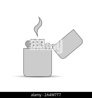 Icona del gas o benzina più leggeri. Design piatto Illustrazione Vettoriale