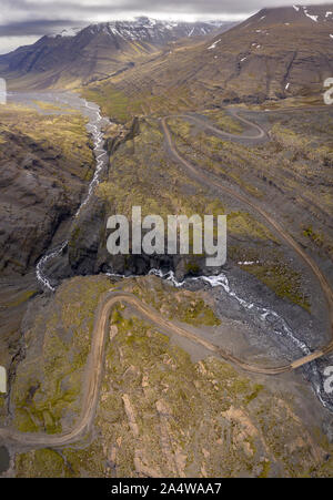 Paesaggio, Stadardalur valley, Vatnajokull National Park, Islanda Foto Stock