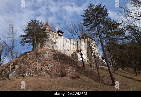 Castello di Bran (spesso indicato come castello di Dracula), crusca, Transilvania, Romania. Foto Stock