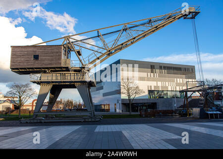 Kleve, Basso Reno, NRW, Rhine-Waal università di scienze applicate, Kleve campus, sul fiume Spoy Spoy, Canal, Foto Stock