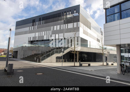 Kleve, Basso Reno, NRW, Rhine-Waal università di scienze applicate, Kleve campus, sul fiume Spoy, Spoycanal, auditorium center, Foto Stock