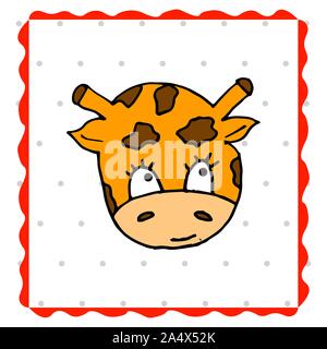 Coloratissimi amici animali collezione compresi cane, gatto, giraffe, orso, lion, coniglio.carino disegnato a mano scarabocchi.Buona per manifesti, adesivi, schede alfabeto Illustrazione Vettoriale
