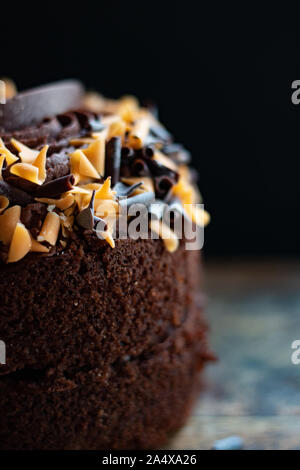 Chiudere fino al cioccolato torta arancione Foto Stock