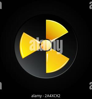 Icona di radiazione vettore. Avvertenza segno radioattivi simbolo di pericolo. Buon per il mobile, web, arredamento, prodotti di stampa, applicazione, adesivi, logo, libri. Illustrazione Vettoriale