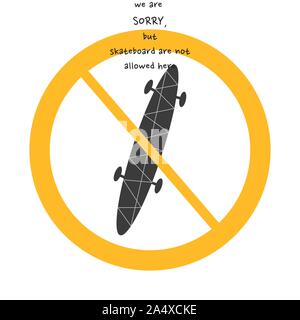 Gentile del vettore non è consentito firmare su sfondo bianco con cerchio giallo. Illustrazione può utilizzare in cafe, il ristorante. Illustrazione Vettoriale