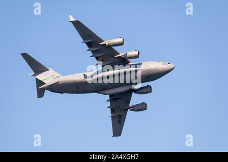 Oct 12, 2019 San Francisco / CA / STATI UNITI D'AMERICA - Close up di boeing C-17 Globemaster III aeromobile prendendo parte alla flotta 39a settimana l'evento Foto Stock