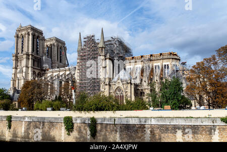 Notre Dame de Paris in ricostruzione Foto Stock