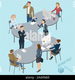 Vettore isometrica coworking. Illustrazione Vettoriale