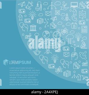 Moderno e alla moda di linea sottile banner icona Illustrazione Vettoriale