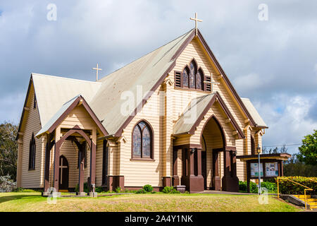 Hawai'i, la Big Island, Sacratissimo Cuore di Gesù chiesa cattolica Foto Stock