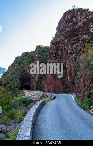 Gorges de Daluis o cioccolato canyon in Provence-Alpes, Francia. Foto Stock